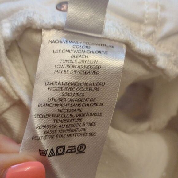 Free People We the Free Makai Denim shirt white distressed size 27 - Picture 9 of 12